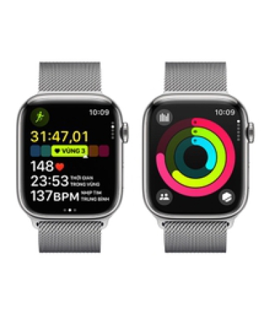 Apple Watch Series 9 GPS + Cellular 41mm viền thép dây Milanese thép